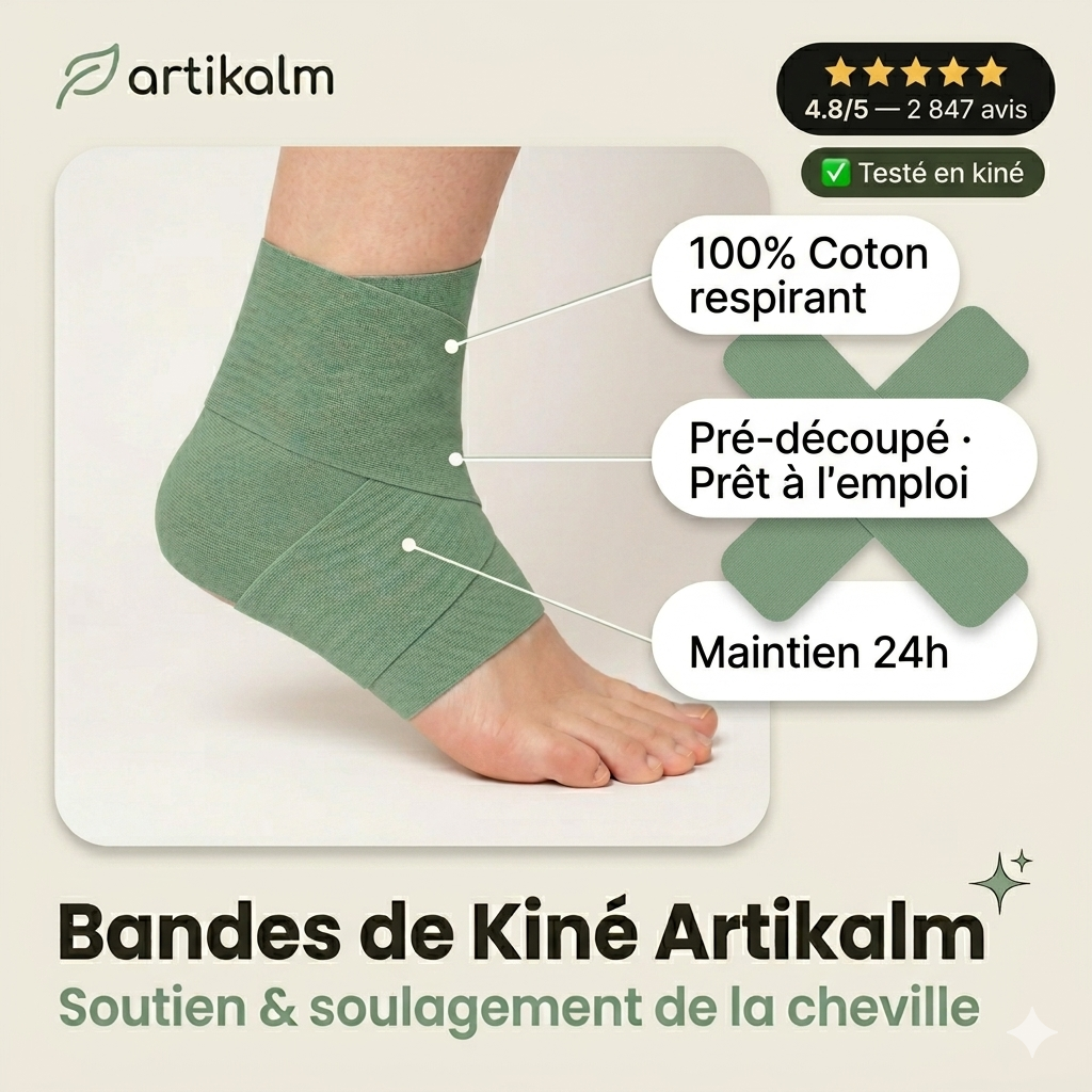 Bande Artikalm portée discrètement sur la cheville
